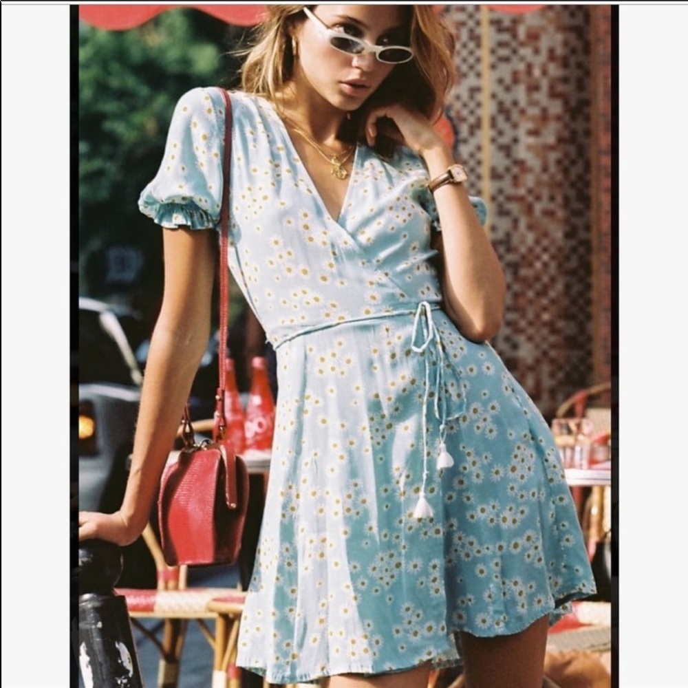Faithfull the brand mira wrap mini dress